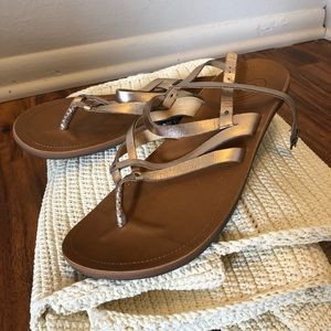Brand New Gold Olukai Sandals